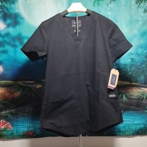 Cherokee Men's Black V-Neck Short Sleeve Scrub Top